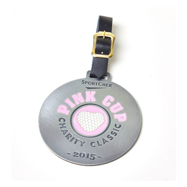 Pink Cup reversible Golf Bag Tag