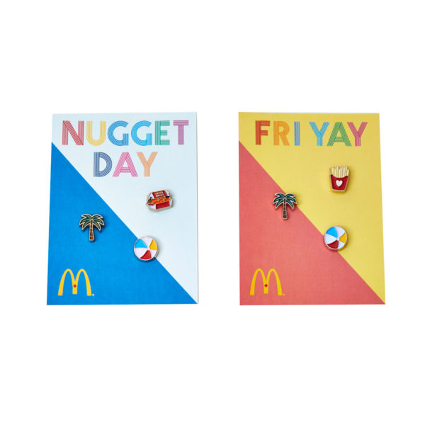 McDonalds trio lapel pins – Nugget Day and Friyay