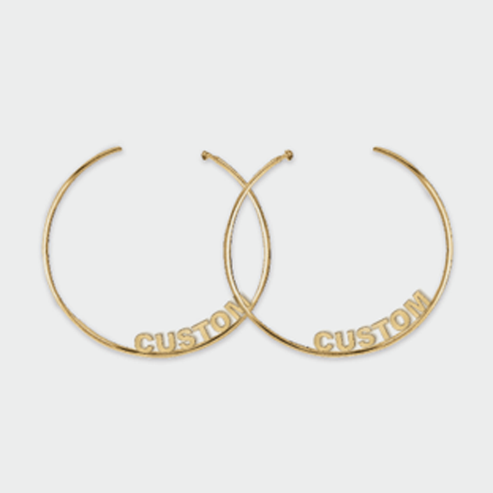 Large Hoop Earrings With Text « Foxy Custom