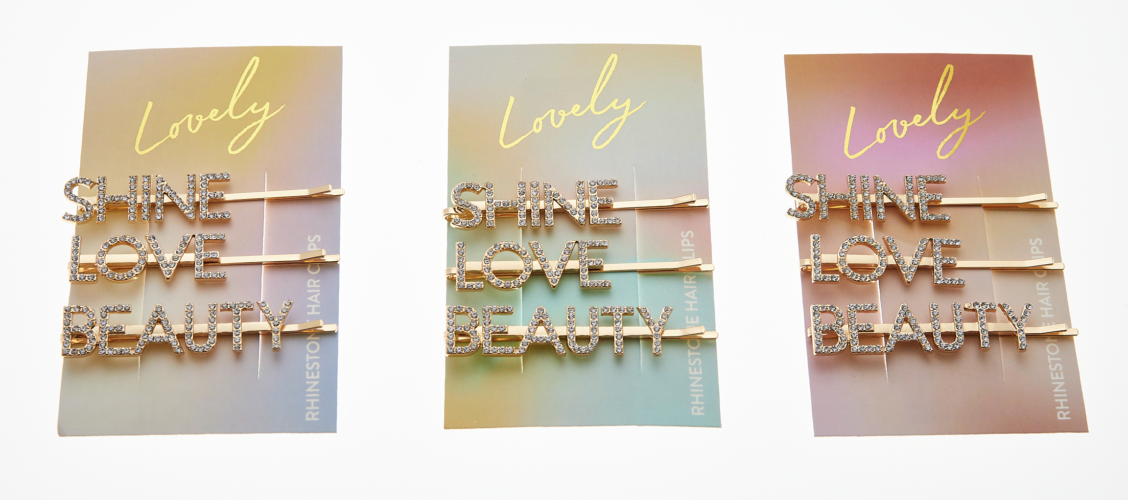 Rhinestone Bobby Pins on Custom Card Set of 3 - Image 3